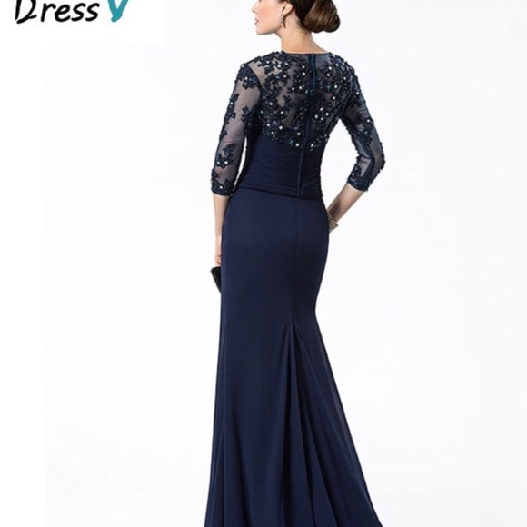 Dark Navy long dress. Size 12. - Picture 2 of 3